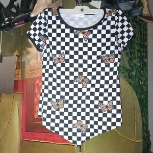Butterfly Checkered Kids Tee